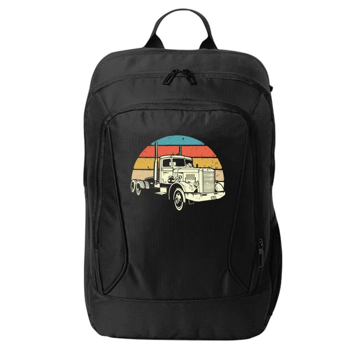 Retro Trucker Gift Big Rig Hauler Truck Driver Trucking Cool Gift City Backpack