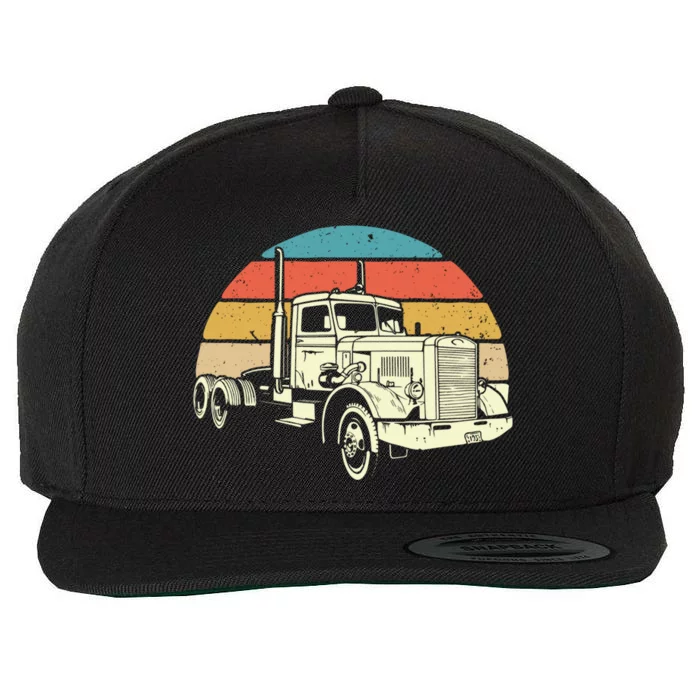 Retro Trucker Gift Big Rig Hauler Truck Driver Trucking Cool Gift Wool Snapback Cap