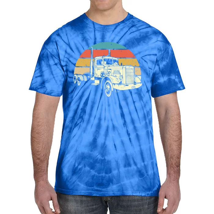 Retro Trucker Gift Big Rig Hauler Truck Driver Trucking Cool Gift Tie-Dye T-Shirt