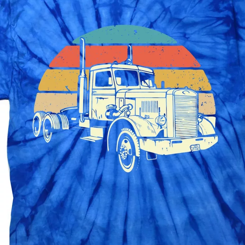 Retro Trucker Gift Big Rig Hauler Truck Driver Trucking Cool Gift Tie-Dye T-Shirt