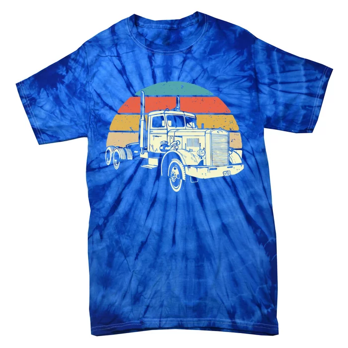 Retro Trucker Gift Big Rig Hauler Truck Driver Trucking Cool Gift Tie-Dye T-Shirt