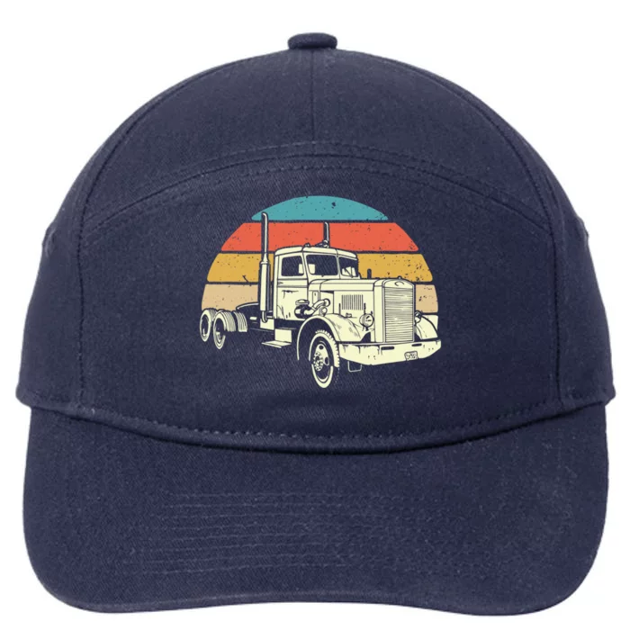 Retro Trucker Gift Big Rig Hauler Truck Driver Trucking Cool Gift 7-Panel Snapback Hat