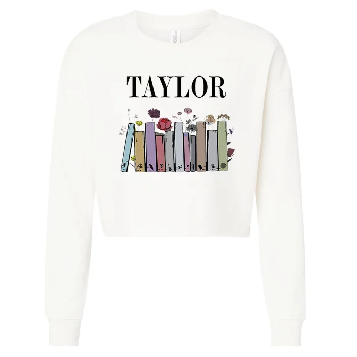 Retro Taylor Groovy 80S Personalized Girl Design Cropped Pullover Crew