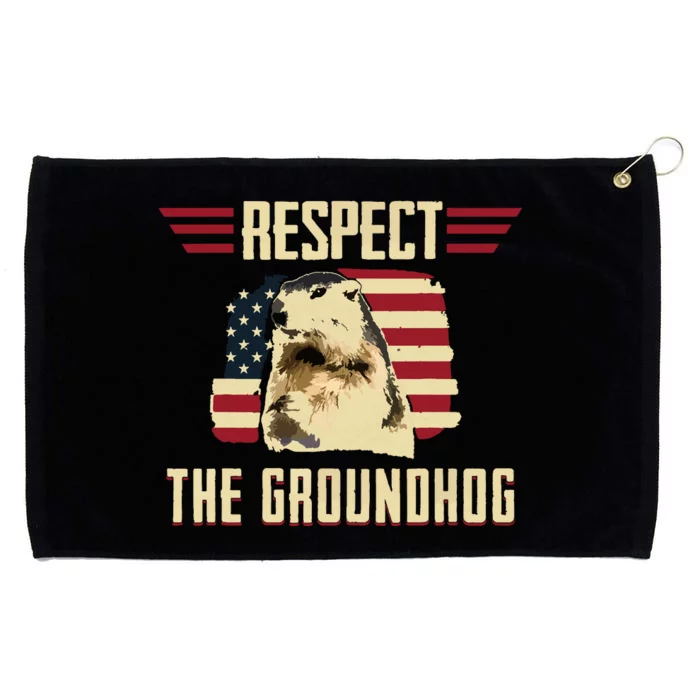 Respect The Groundhog Woodchuck Photo Groundhog Day Grommeted Golf Towel