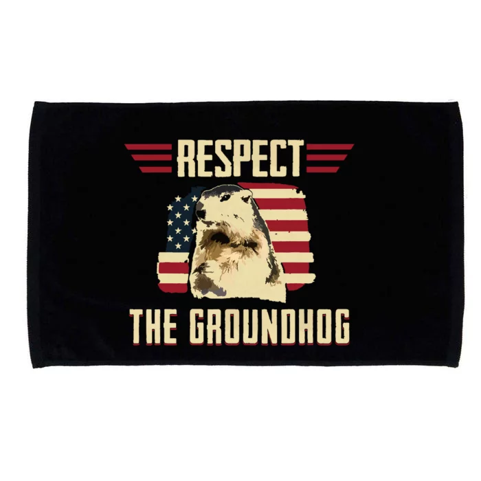 Respect The Groundhog Woodchuck Photo Groundhog Day Microfiber Hand Towel