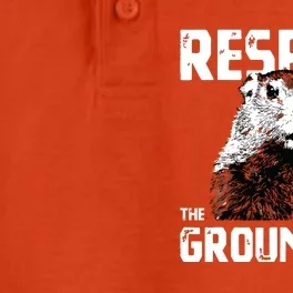 Respect The Groundhog Funny Woodchuck Dry Zone Grid Performance Polo