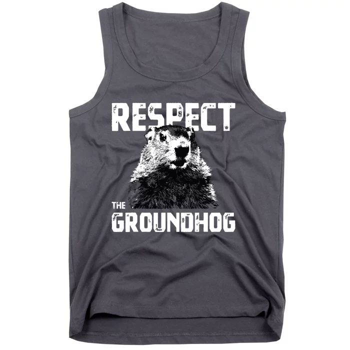 Respect The Groundhog Funny Woodchuck Tank Top