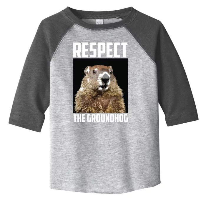 Respect The Groundhog Woodchuck Photo Groundhog Day Toddler Fine Jersey T-Shirt