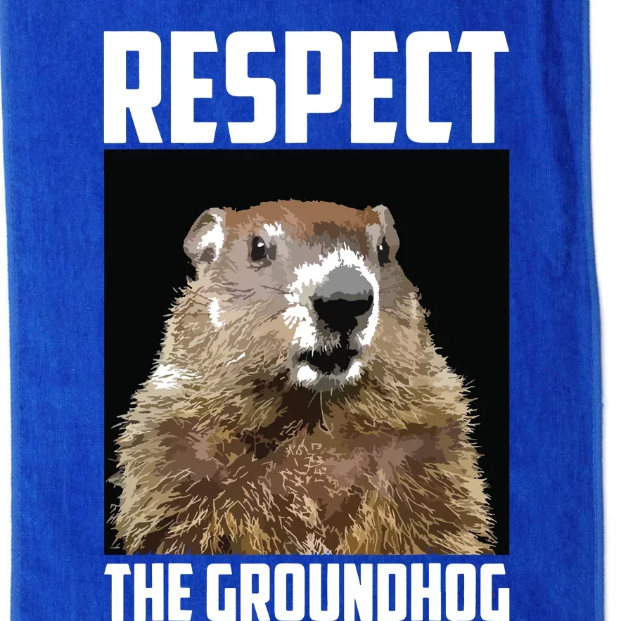 Respect The Groundhog Woodchuck Photo Groundhog Day Platinum Collection Golf Towel