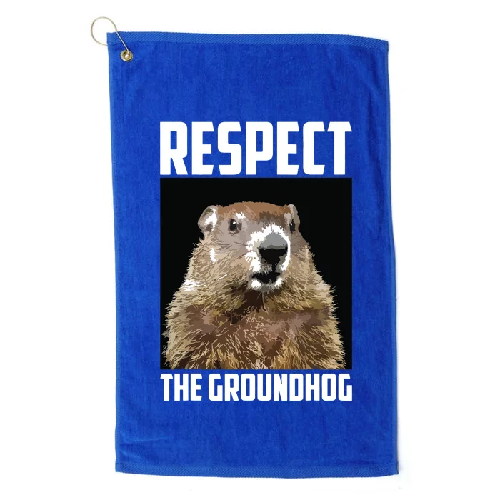 Respect The Groundhog Woodchuck Photo Groundhog Day Platinum Collection Golf Towel