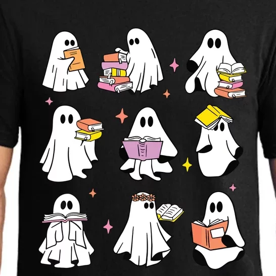 Retro Teacher Halloween Ghost Read More Books Teacher Pajama Set