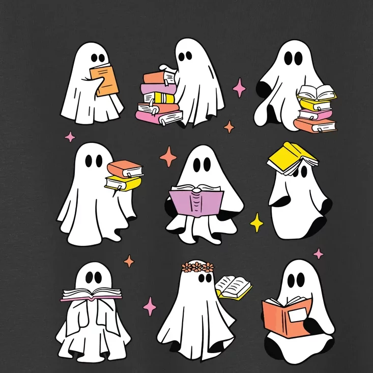 Retro Teacher Halloween Ghost Read More Books Teacher Toddler T-Shirt