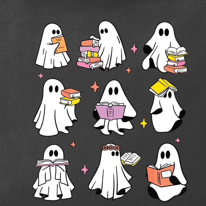 Retro Teacher Halloween Ghost Read More Books Teacher Zip Tote Bag