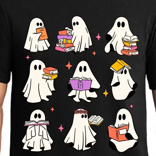 Retro Teacher Halloween Ghost Read More Books Teacher Pajama Set