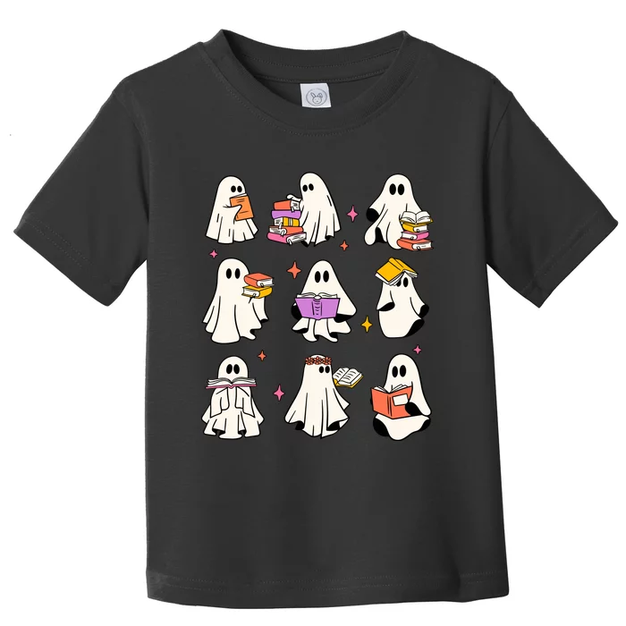 Retro Teacher Halloween Ghost Read More Books Teacher Toddler T-Shirt