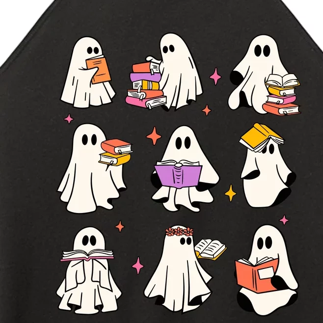 Retro Teacher Halloween Ghost Read More Books Teacher Women’s Perfect Tri Rocker Tank