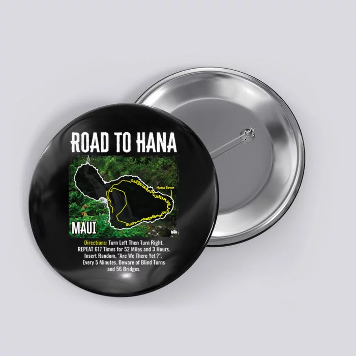 Road To Hana Map Maui Island Surfing Hawaiian Beach Summer Button