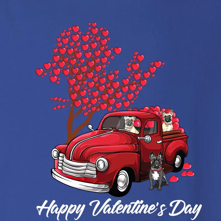 Red Truck Happy Valentines Day French Bulldog Dog Hearts Funny Gift Toddler Long Sleeve Shirt