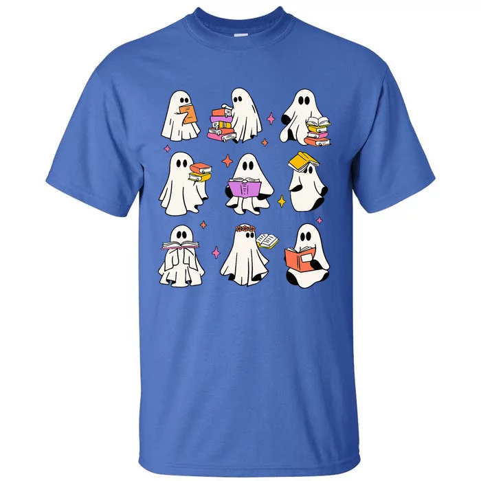 Retro Teacher Halloween Ghost Read More Books Teacher Tall T-Shirt