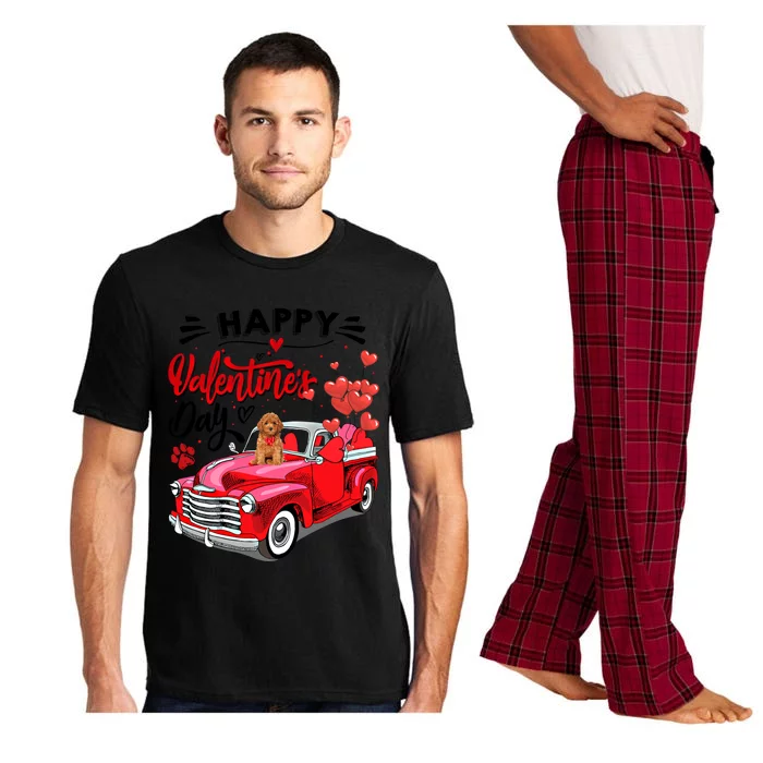 Red Truck Happy Valentines Day Toy Poodle Hearts Cool Gift Pajama Set