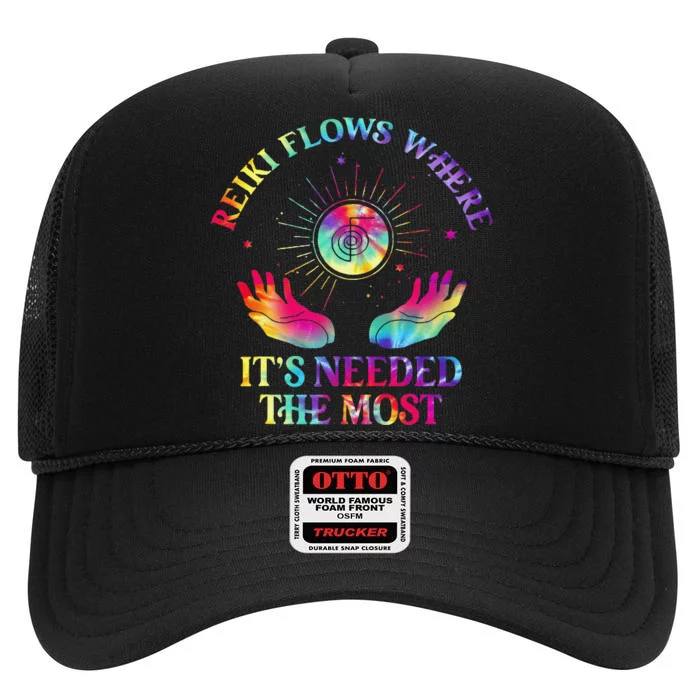 Reiki Therapist Healing Master Yoga Spiritual Reiki Flows High Crown Mesh Trucker Hat