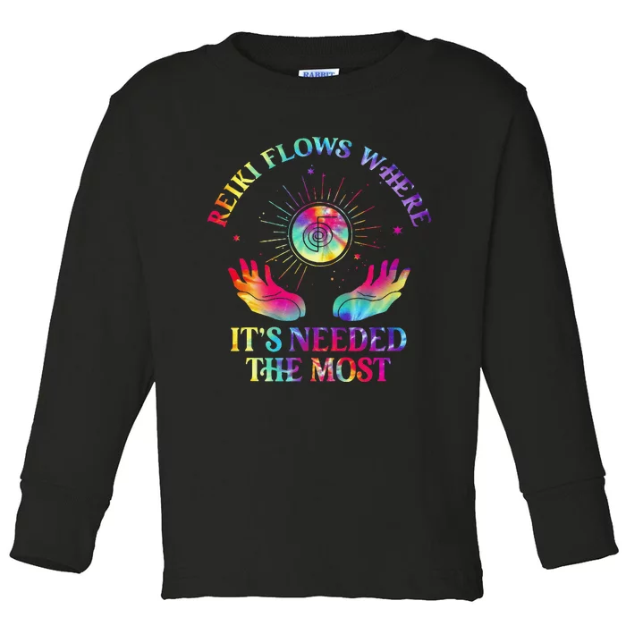 Reiki Therapist Healing Master Yoga Spiritual Reiki Flows Toddler Long Sleeve Shirt