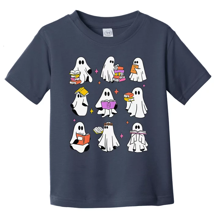 Retro Teacher Halloween Ghost Read More Books Teacher Toddler T-Shirt