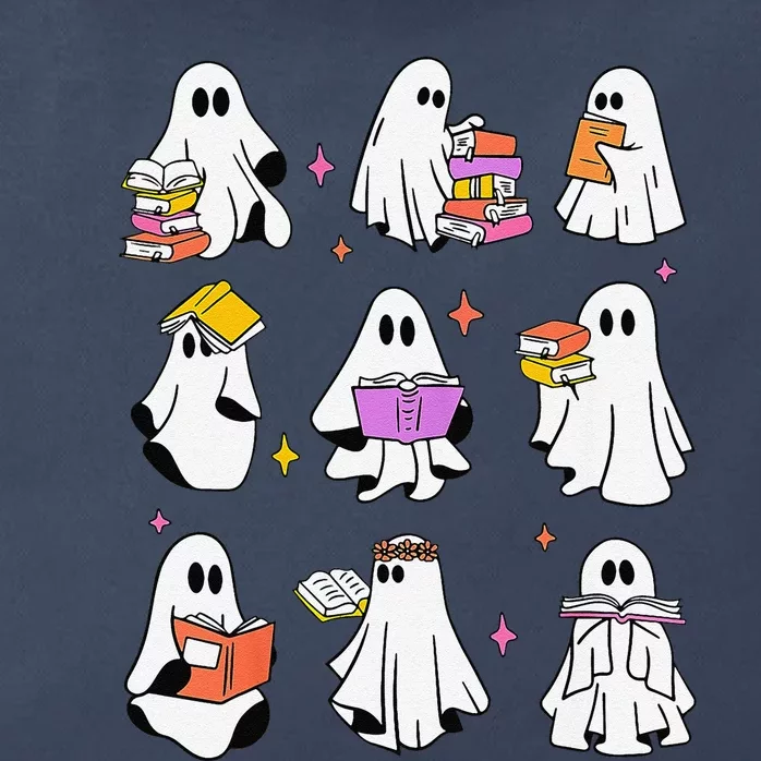 Retro Teacher Halloween Ghost Read More Books Teacher Zip Tote Bag