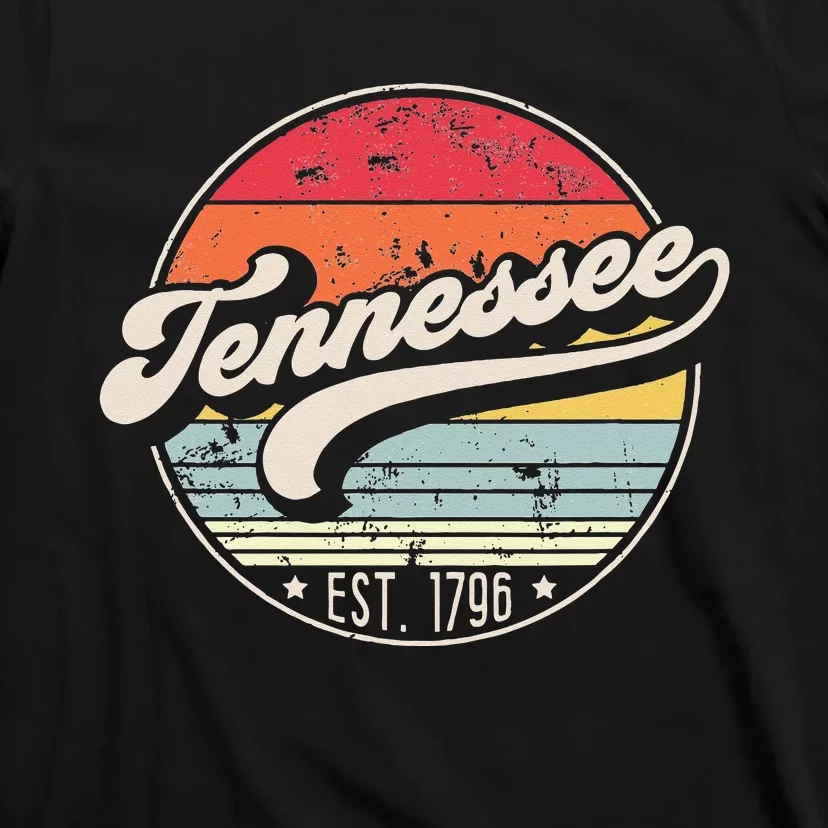 Retro Tennessee Home State TN Cool 70s Style Sunset T-Shirt