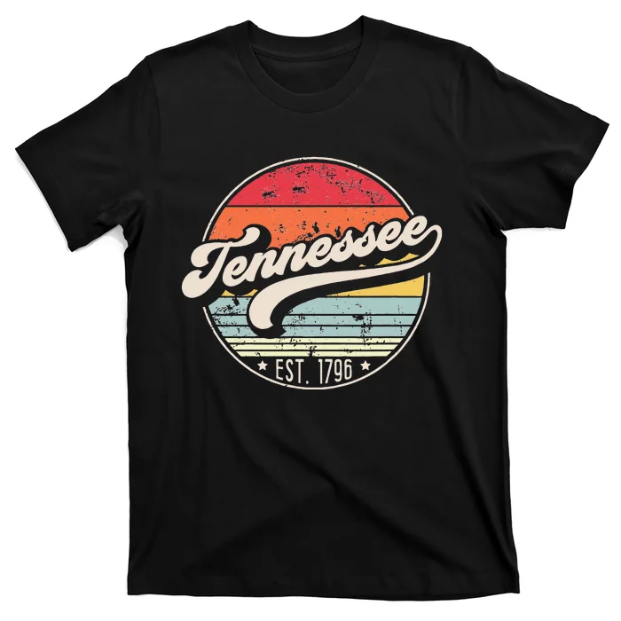 Retro Tennessee Home State TN Cool 70s Style Sunset T-Shirt