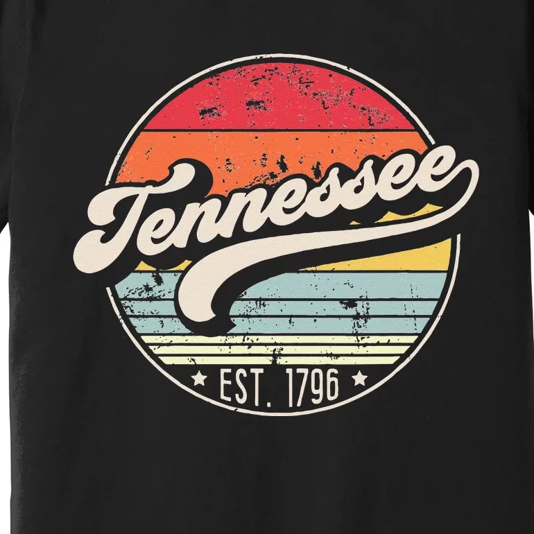 Retro Tennessee Home State TN Cool 70s Style Sunset Premium T-Shirt