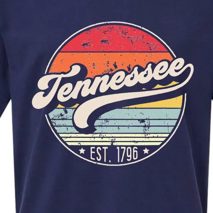 Retro Tennessee Home State TN Cool 70s Style Sunset Sueded Cloud Jersey T-Shirt