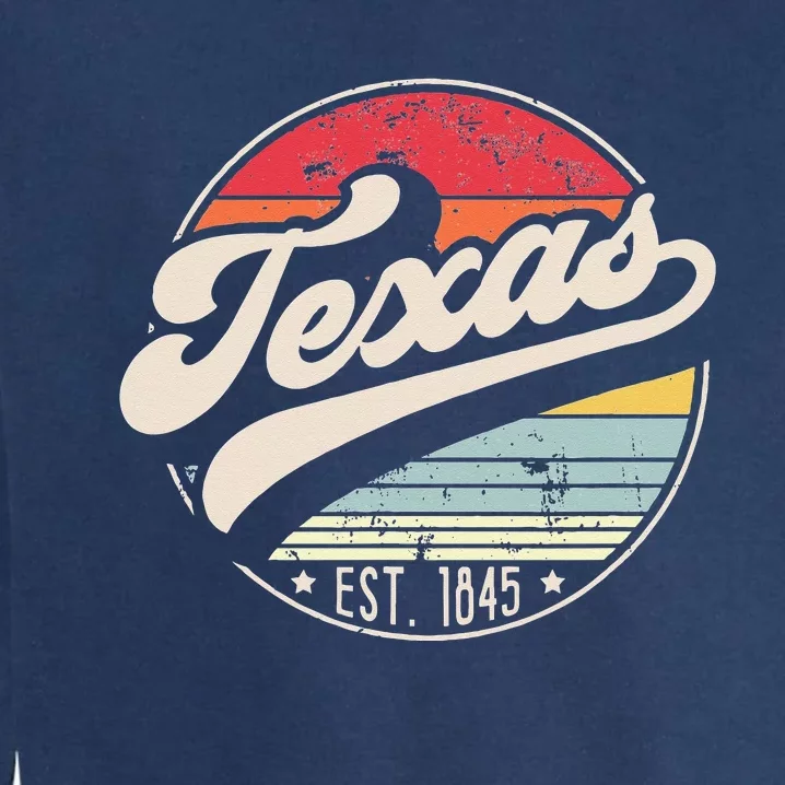 Retro Texas Home State TX Cool 70s Style Sunset Garment-Dyed Sweatshirt