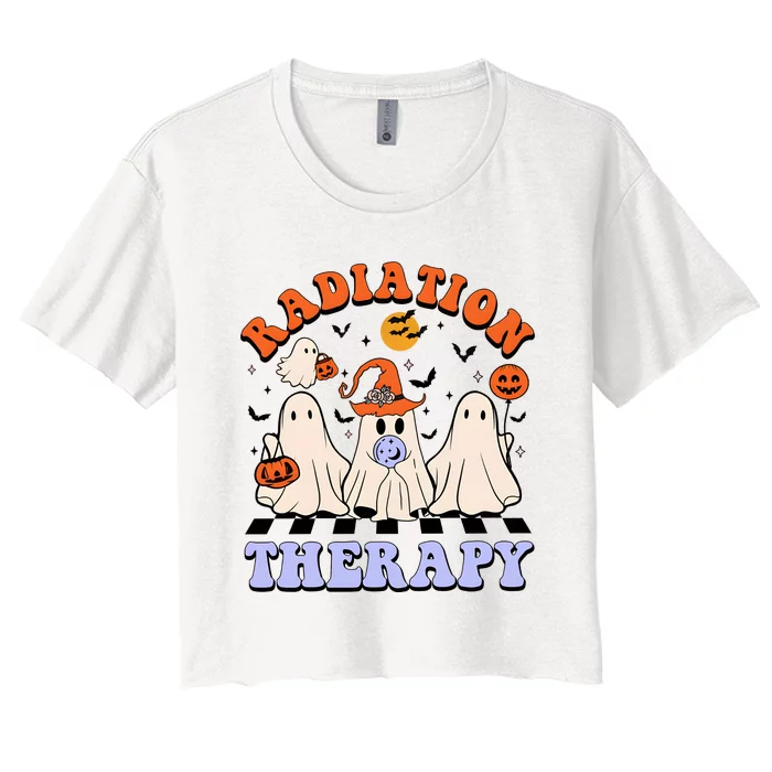 Radiation Therapy Halloween Boo Women's Crop Top Tee