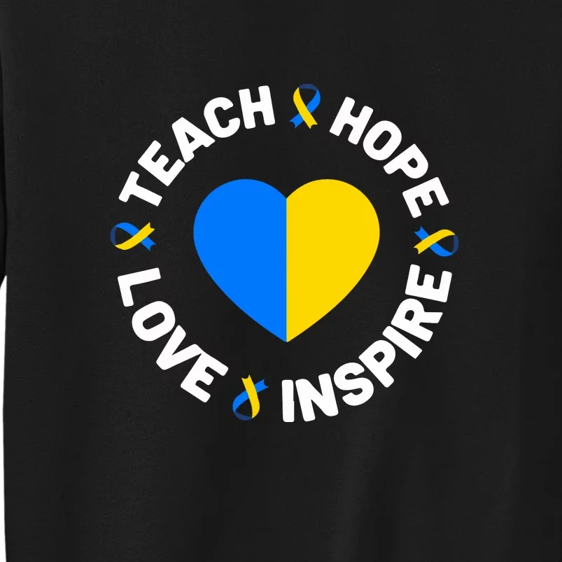 Ribbon Teach Hope Love World Down Syndrome Day Awareness Gift Sweatshirt