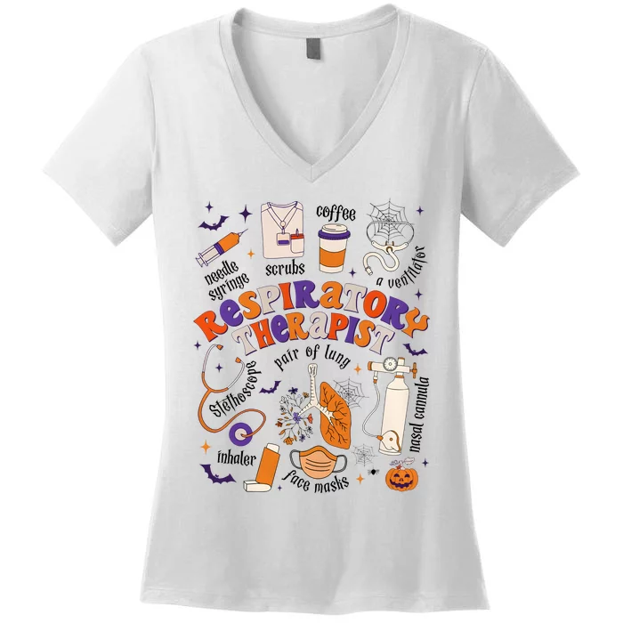 Respiratory Therapist Halloween Women's V-Neck T-Shirt