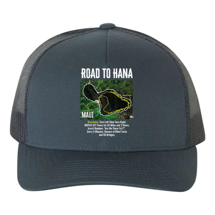 Road To Hana Map Maui Island Surfing Hawaiian Beach Summer Yupoong Adult 5-Panel Trucker Hat