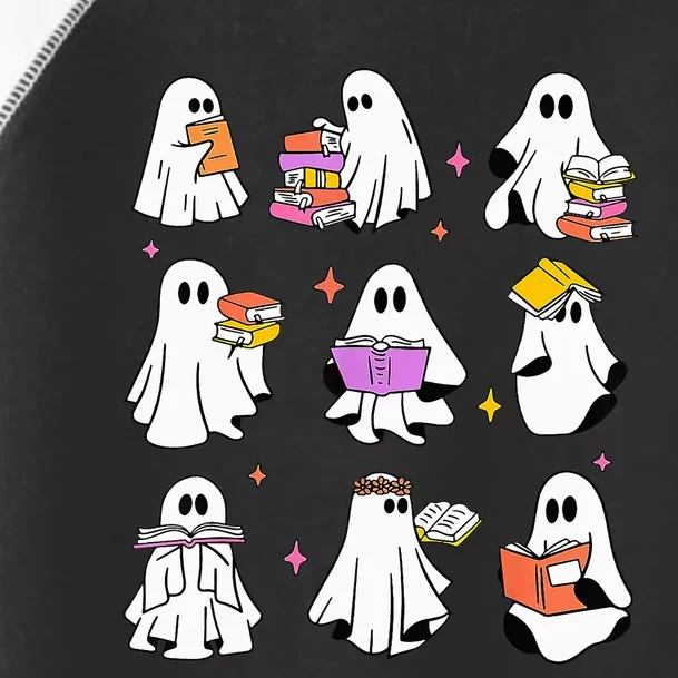 Retro Teacher Halloween Ghost Read More Books Teacher Toddler Fine Jersey T-Shirt