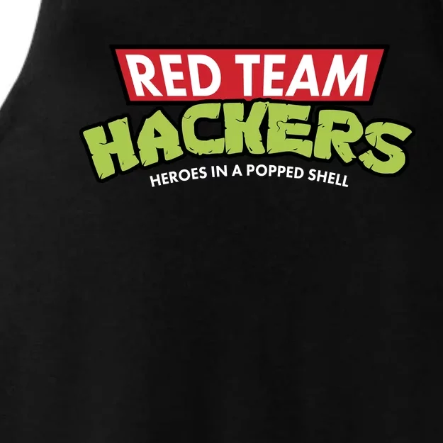 Red Team Hackers Heroes In A Popped Shell Ladies Tri-Blend Wicking Tank