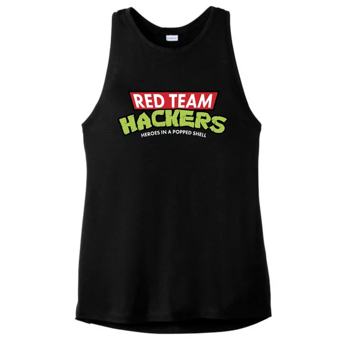 Red Team Hackers Heroes In A Popped Shell Ladies Tri-Blend Wicking Tank