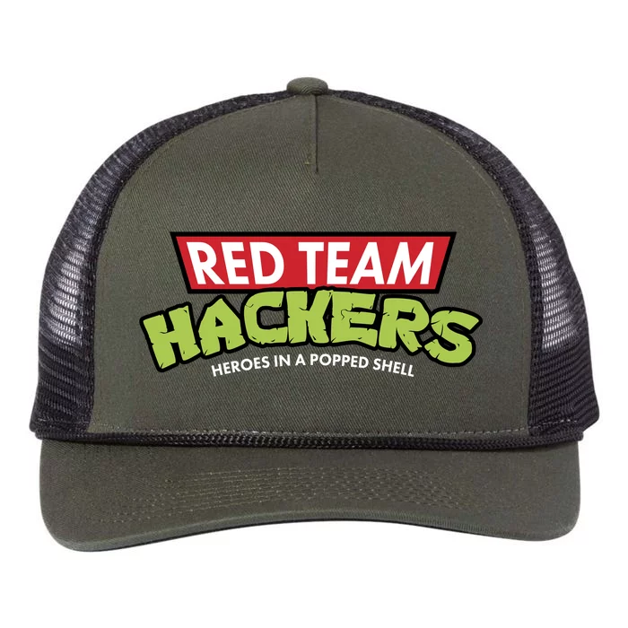 Red Team Hackers Heroes In A Popped Shell Retro Rope Trucker Hat Cap