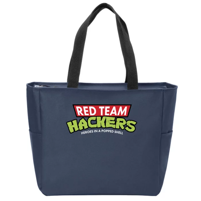 Red Team Hackers Heroes In A Popped Shell Zip Tote Bag