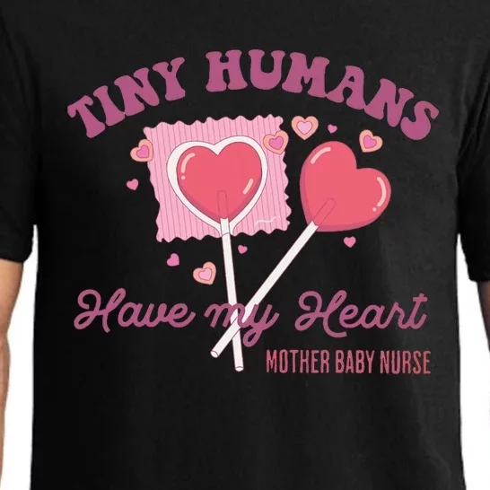 Retro Tiny Humans Have My Heart Mother Baby Nurse Valentine Pajama Set