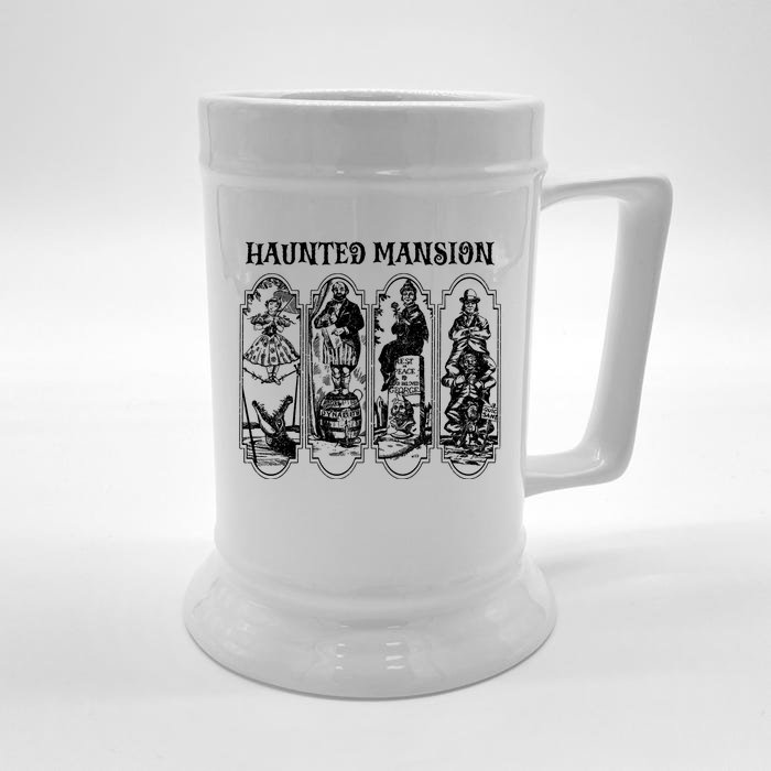 Retro The Haunted Mansion Stretching Room Sketch Foolish Mortals Front & Back Beer Stein