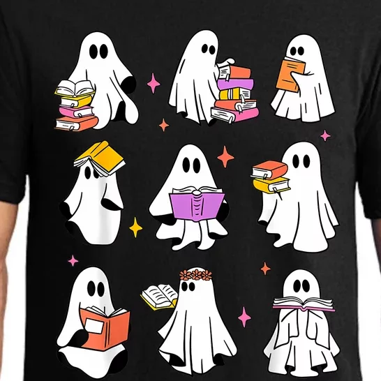 Retro Teacher Halloween Ghost Read More Books Teacher Pajama Set