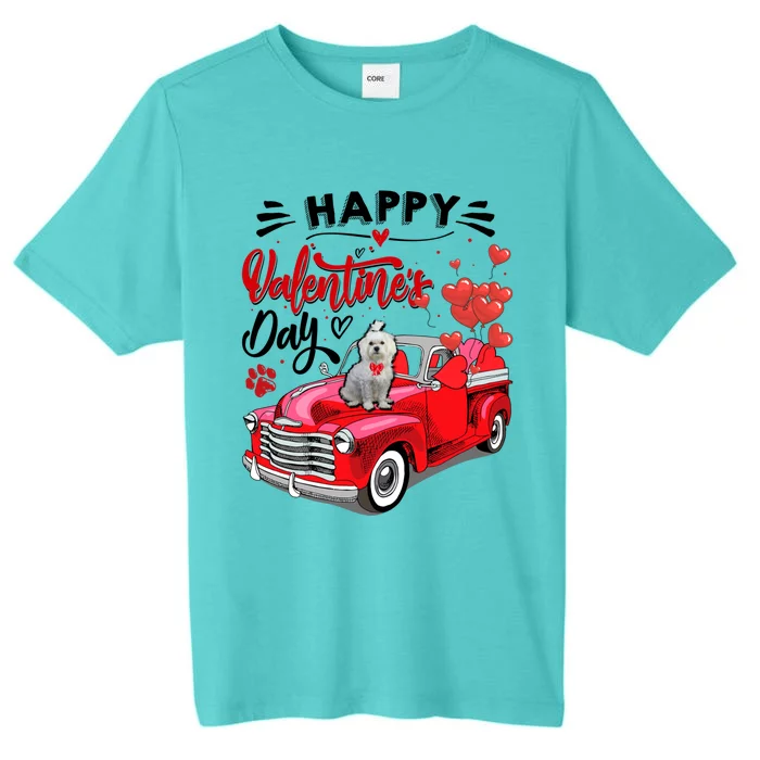 Red Truck Happy Valentines Day Maltese Hearts Dog Lover Meaningful Gift ChromaSoft Performance T-Shirt