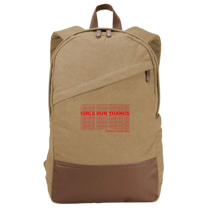 Run Thangs Have A Good Day Cotton Canvas Backpack