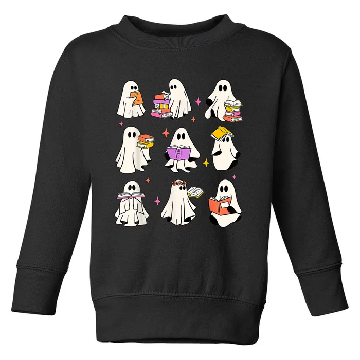 Retro Teacher Halloween Ghost Read More Books Teacher Toddler Sweatshirt