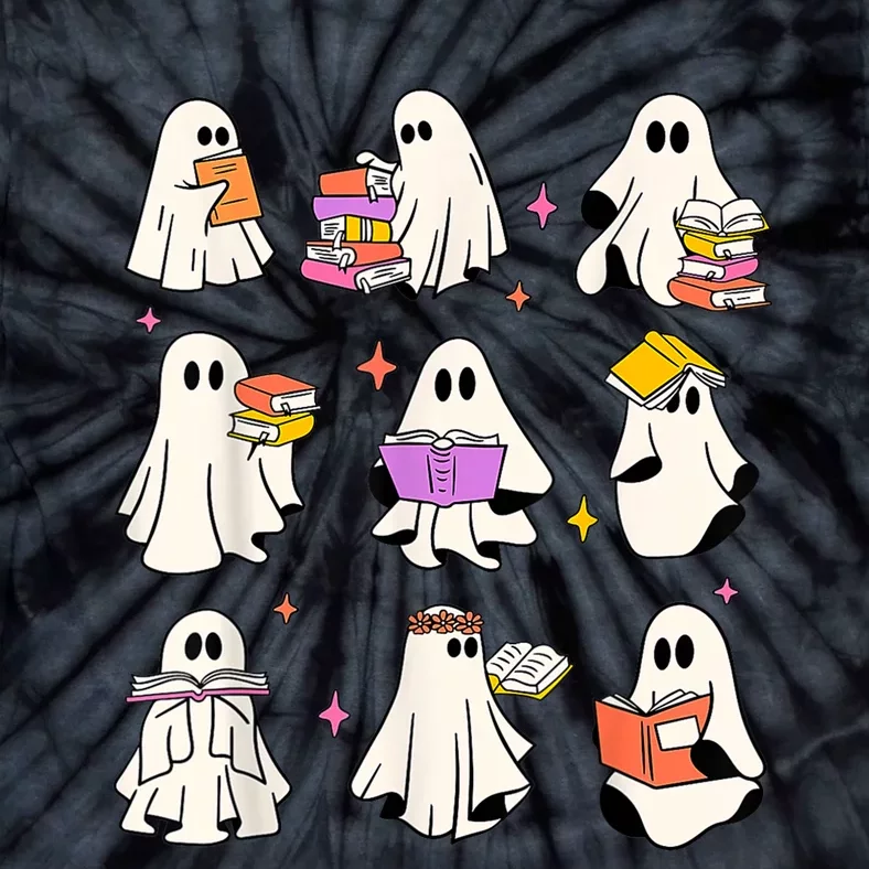 Retro Teacher Halloween Ghost Read More Books Teacher Tie-Dye T-Shirt