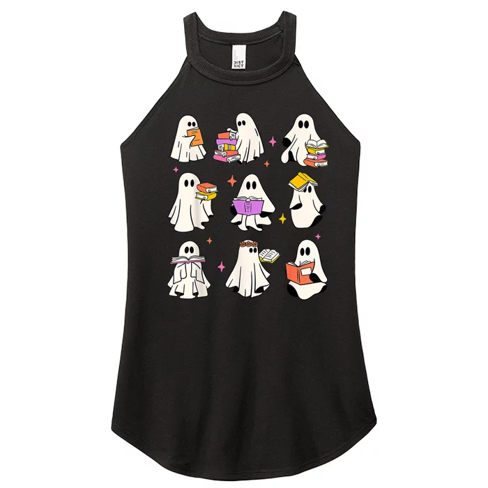 Retro Teacher Halloween Ghost Read More Books Teacher Women’s Perfect Tri Rocker Tank